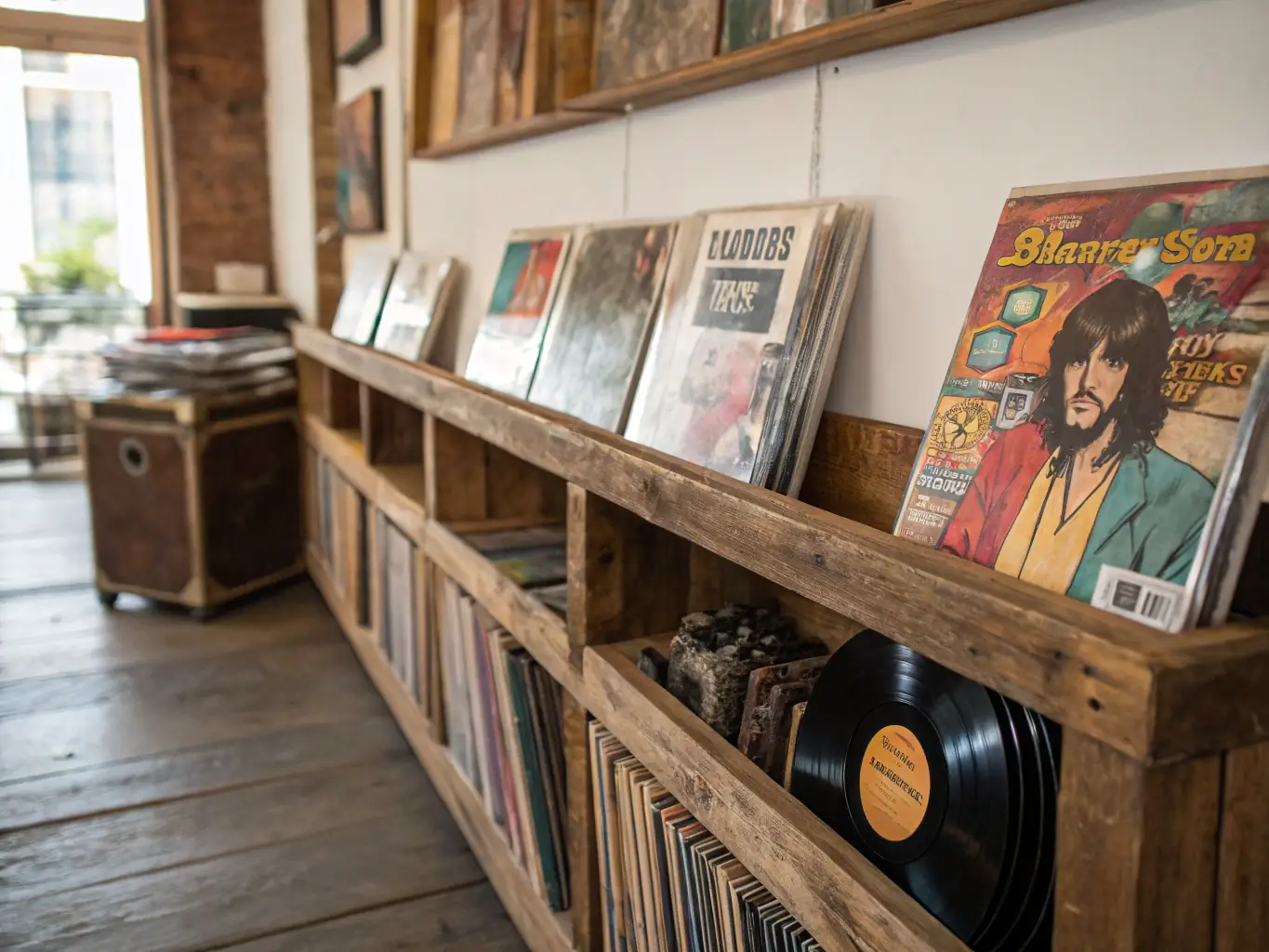 A stack of classic DVDs with iconic album covers visible, arranged to showcase the timeless appeal of these musical treasures. The lighting is soft and nostalgic, emphasizing the vintage feel.