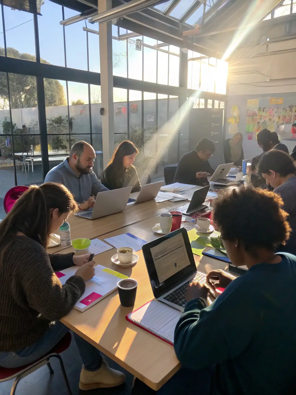 A photograph of a community workshop organized by LE SOUS OFF, showing participants engaging in a creative activity.