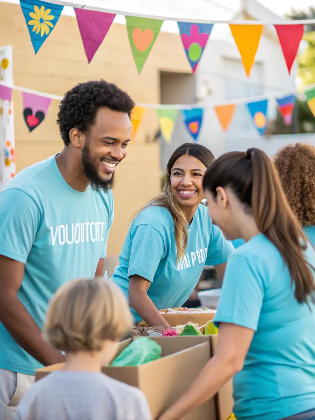 A photo of volunteers assisting at a LE SOUS OFF event, emphasizing the importance of community involvement and support for the organization's mission.
