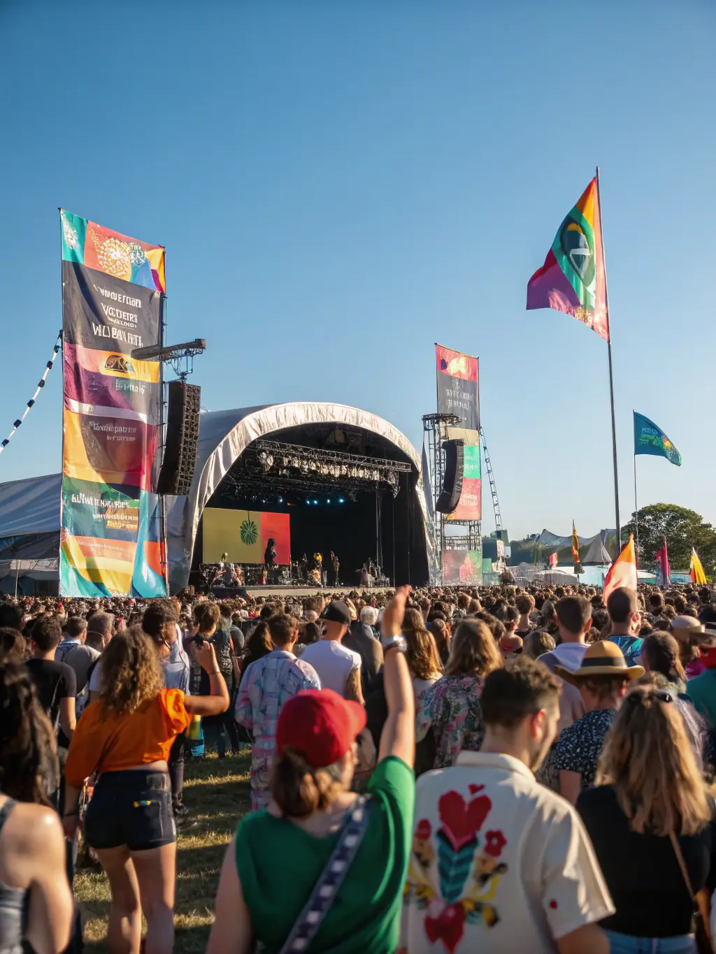A diverse crowd enjoying an outdoor music festival, emphasizing the community engagement and cultural enrichment fostered by LE SOUS OFF's events.